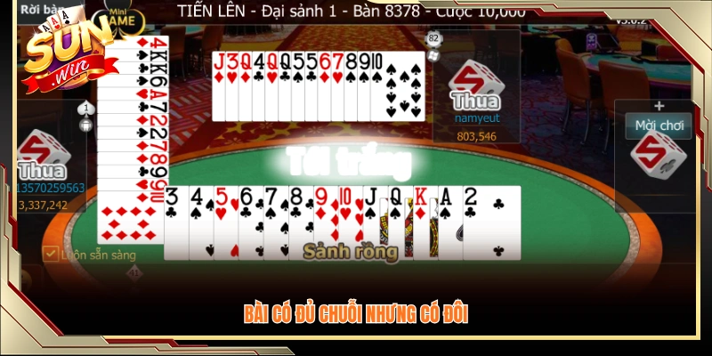 Trường hợp bài có chuỗi liên tiếp nhưng xuất hiện đôi